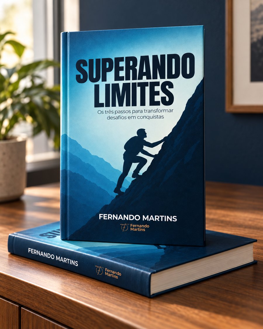 Exemplar físico do livro Superando Limites sobre uma mesa